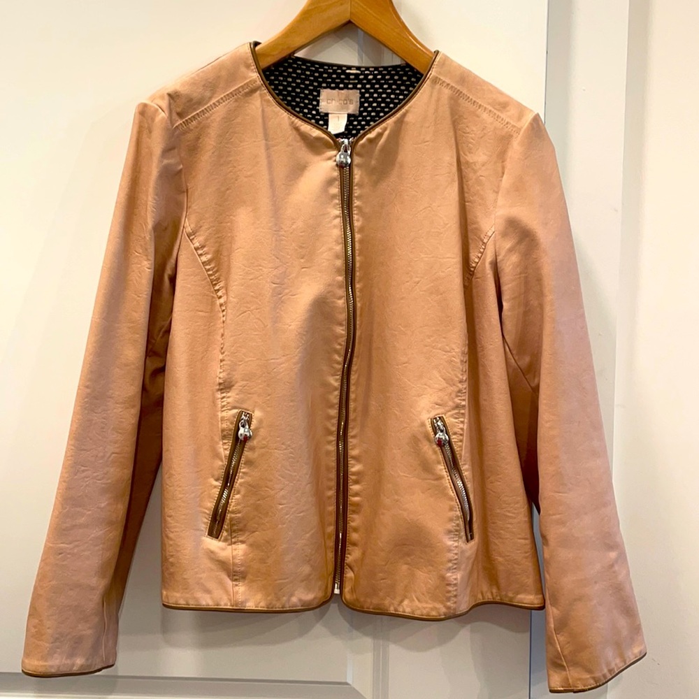 Chico’s Faux Leather Jacket.